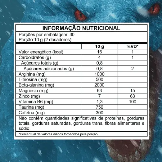 Tabela nutricional Frost Ice Labz
